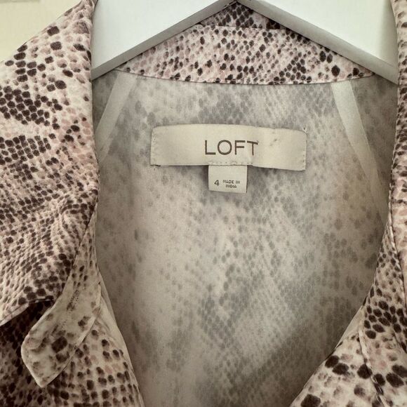 Pink animal print loft dress size 4 - Picture 2 of 3